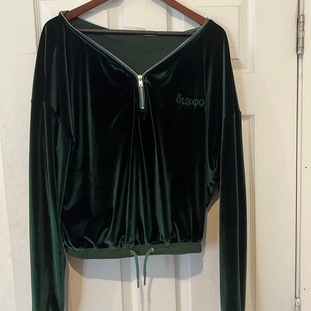 Diafora velour sweatsuit in green